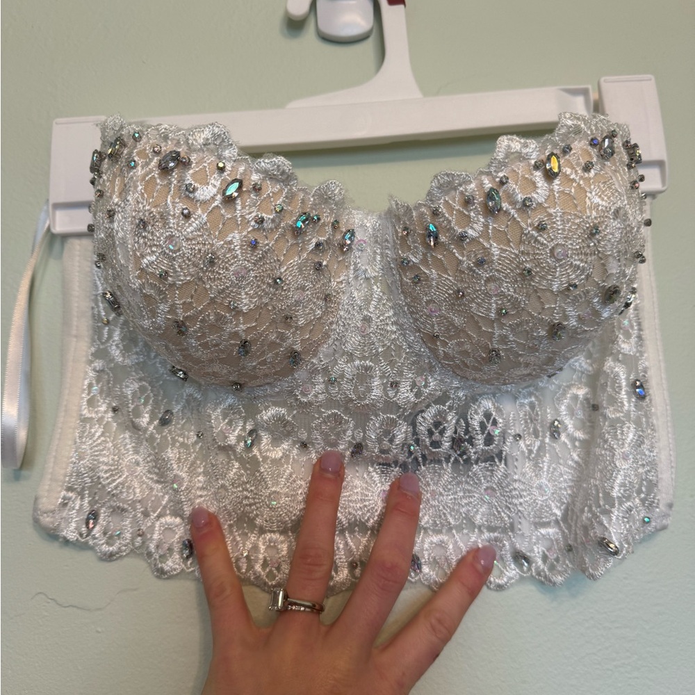 Windsor White Sparkle Rhinestone bustier